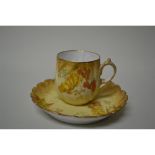Limoges M. Redon Floral Cup And Saucer