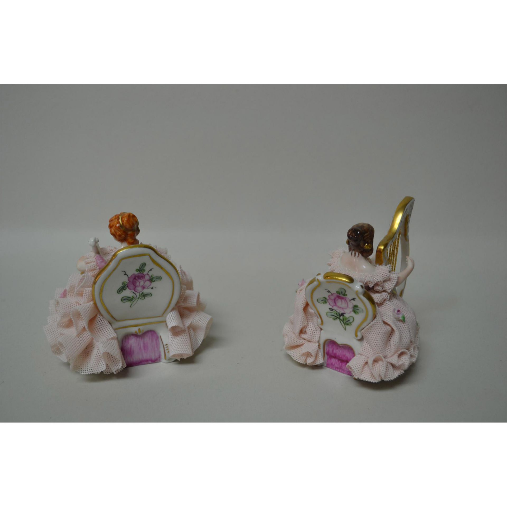 Irish Dresden Porcelain Lace Doll Figurines, 2 Pcs - Bild 2 aus 5