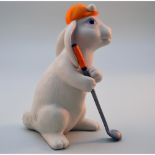 Cybis Porcelain Bunny Gimmie The Golfer