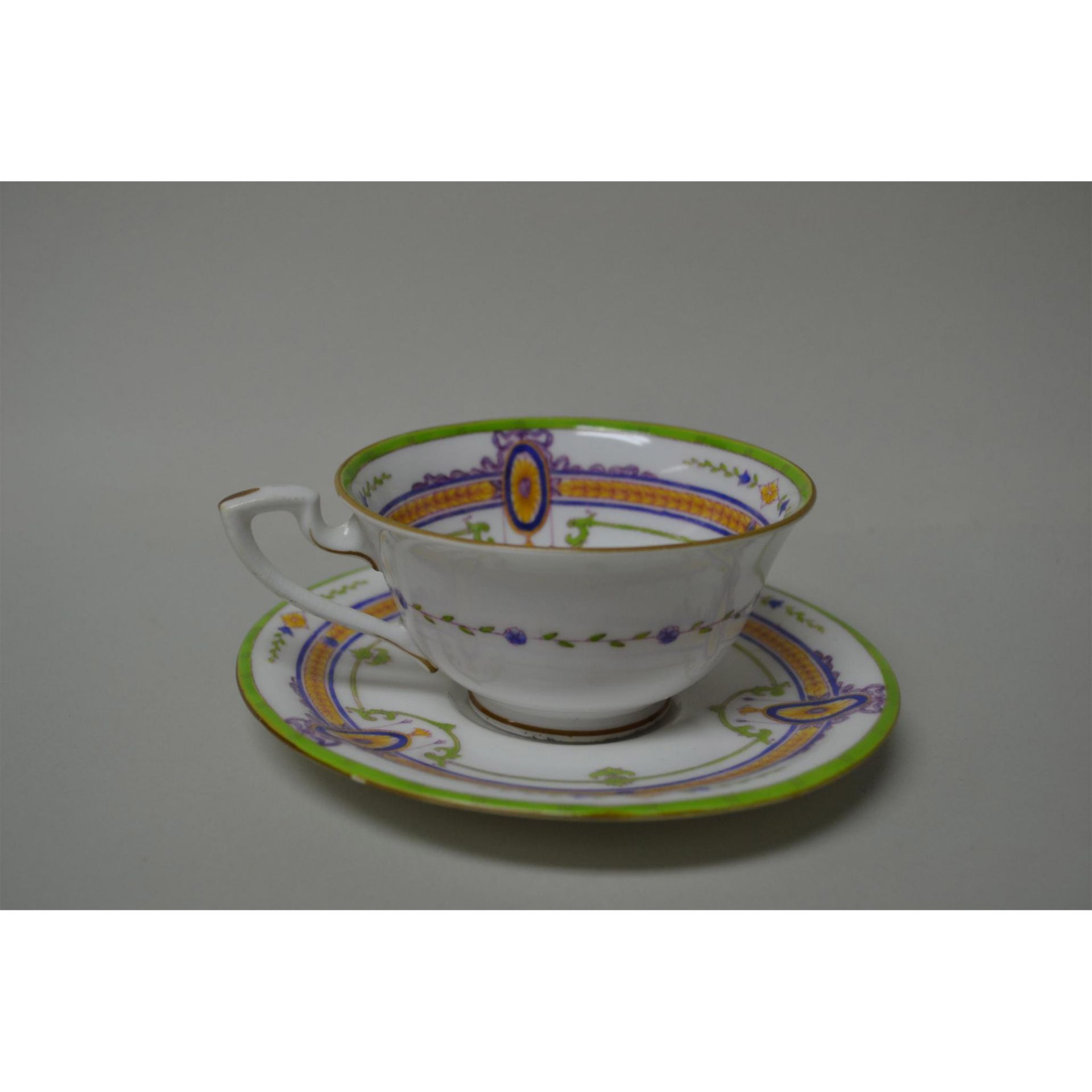 Royal Worcester Porcelain Cup And Saucer, Shreve & Co. - Bild 4 aus 4