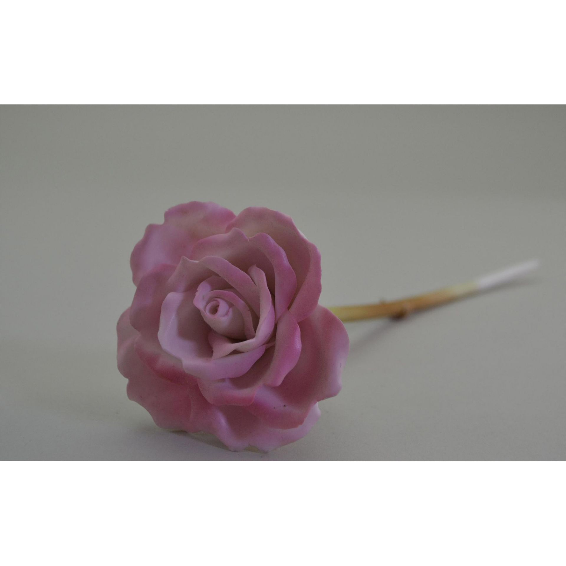 Royal Worcester Porcelain Pink Long Stemmed Rose - Bild 4 aus 4