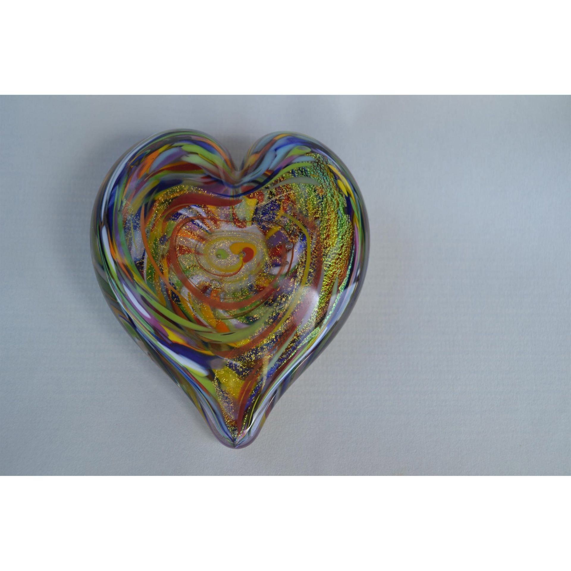 Glass Eye Studio Art Deco Wisdom Hearts Of Fire Paperweight