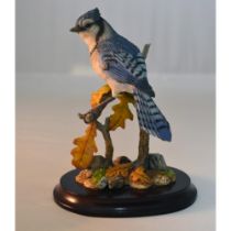 Maruri Premier Blue Jay Bird Figurine On Base