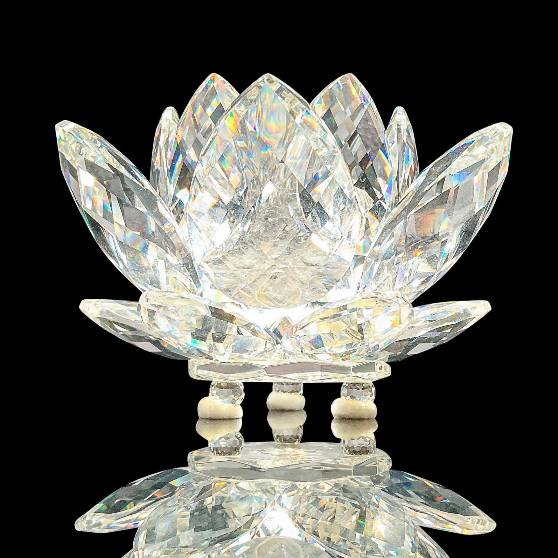 Swarovski Crystal Candle Stick Holder, Water Lily