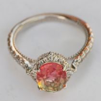 Vintage Costume Watermelon Tourmaline Ring