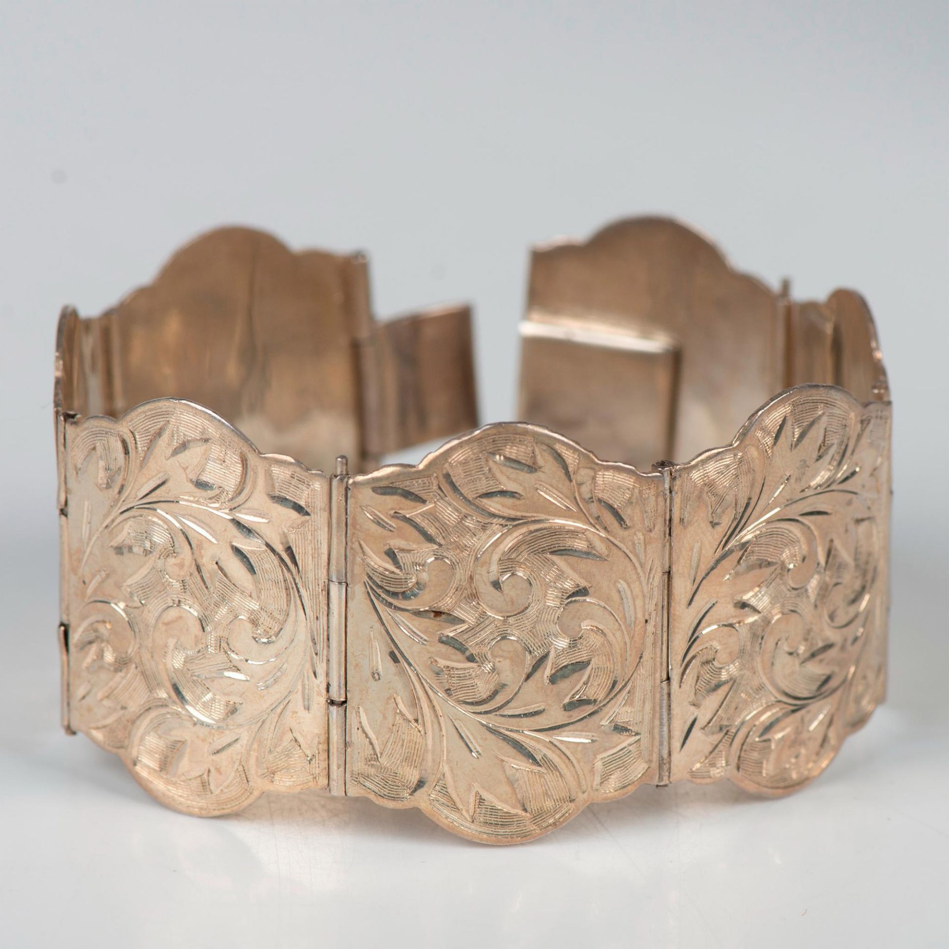 Elegant Art Nouveau Sterling Silver Bracelet - Bild 4 aus 6