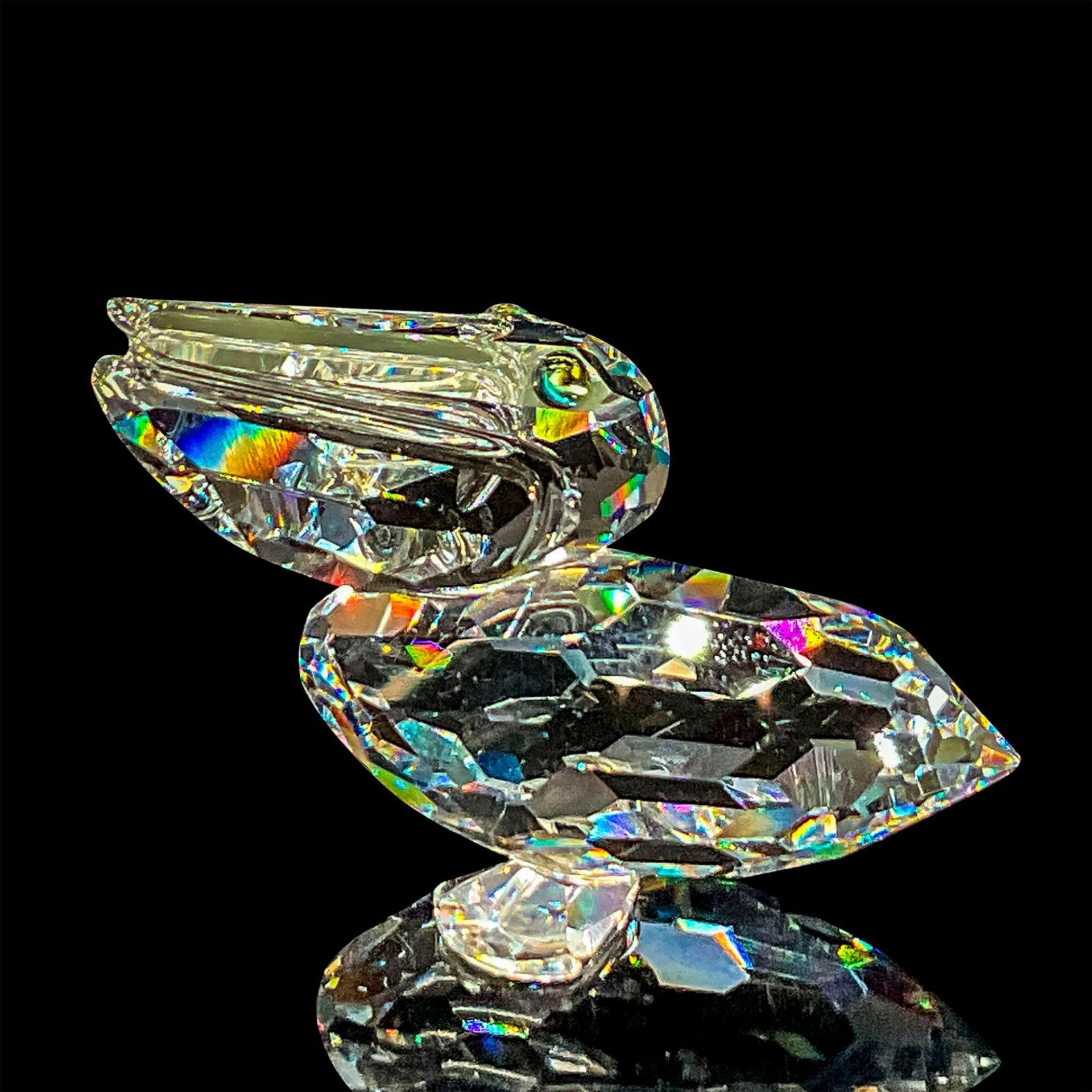 Swarovski Silver Crystal Figurine, Pelican