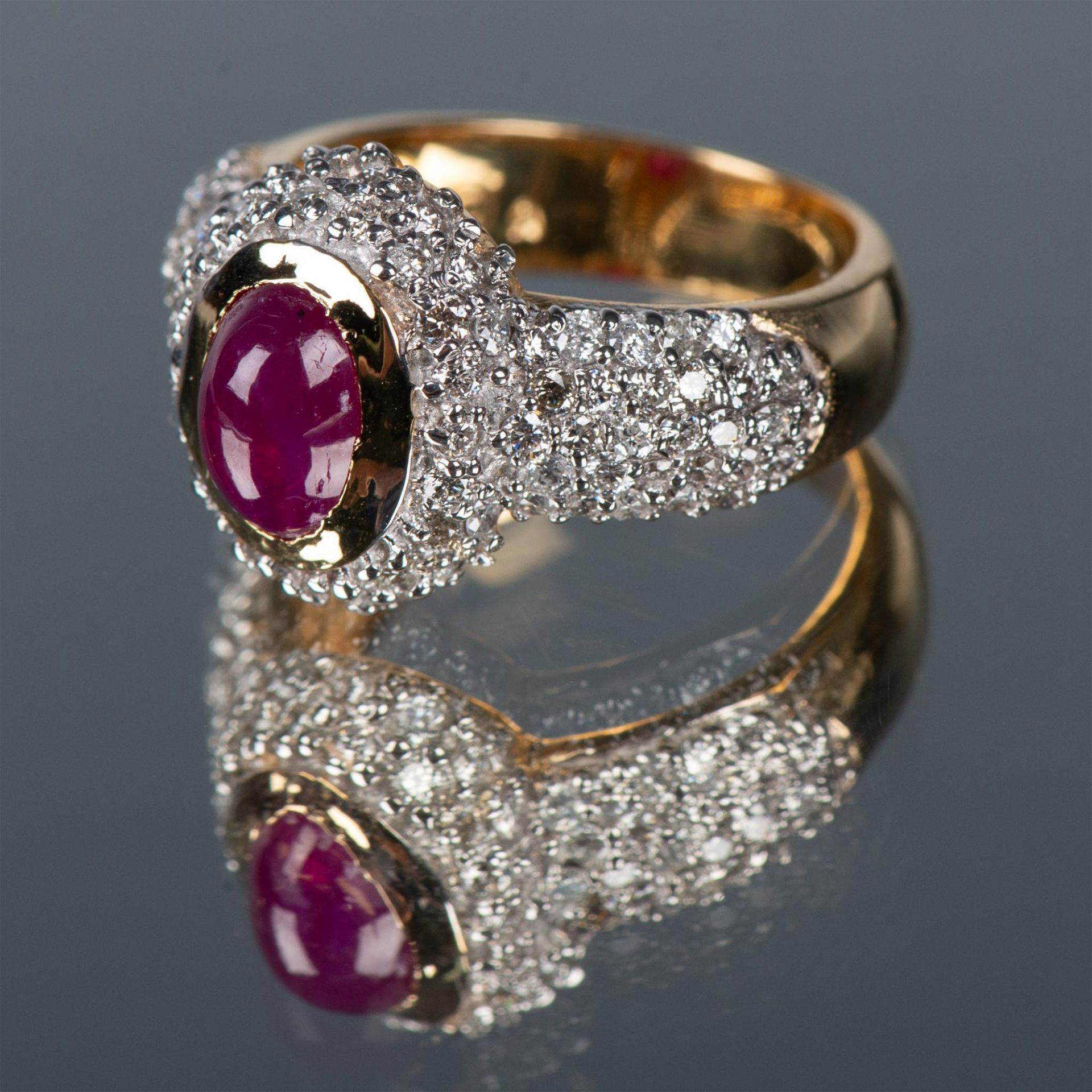 Fabulous 14K Yellow Gold, Diamond, and Ruby 2.9ctw Ring - Image 2 of 11