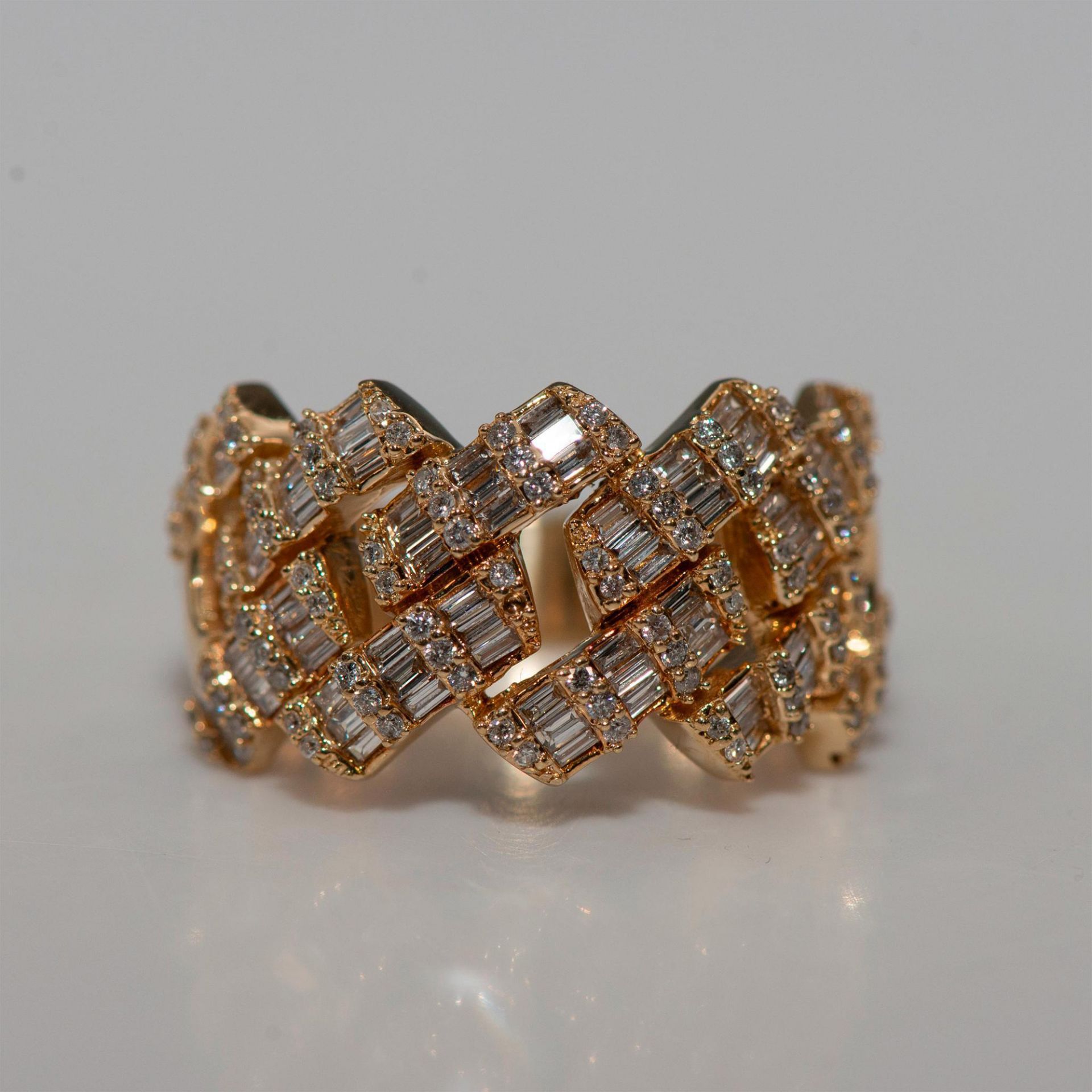 Geometric Design 3.25ctw Diamond 14K Yellow Gold Ring - Image 9 of 11