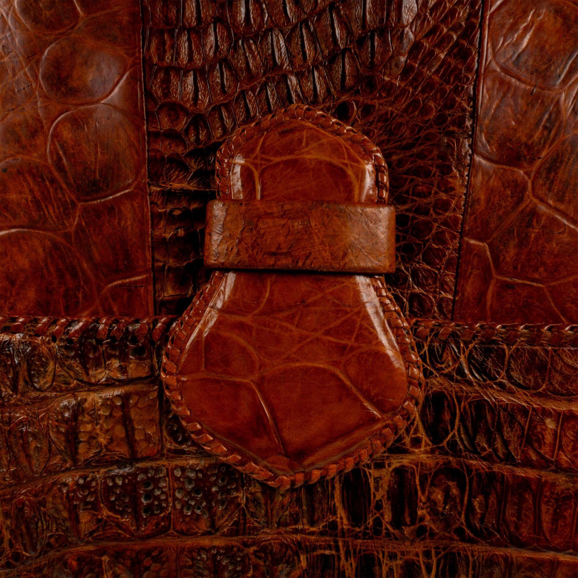 Vintage Brown Alligator Leather Purse - Image 5 of 6