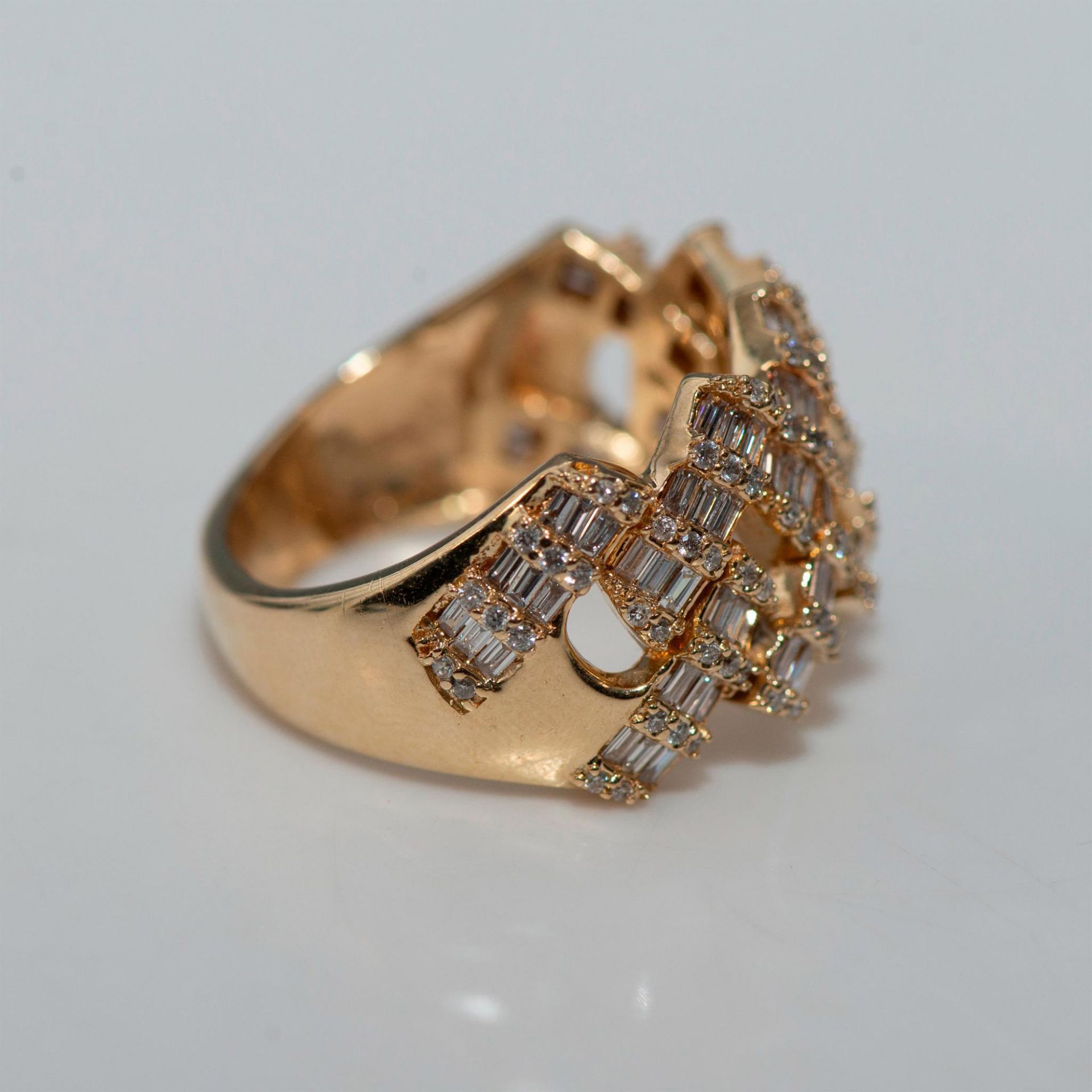 Geometric Design 3.25ctw Diamond 14K Yellow Gold Ring - Bild 4 aus 11