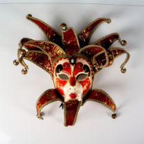 Venetian Mask, Jester, Red and Gold