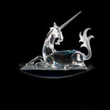 2pc Swarovski Crystal Figurine + Base, Unicorn
