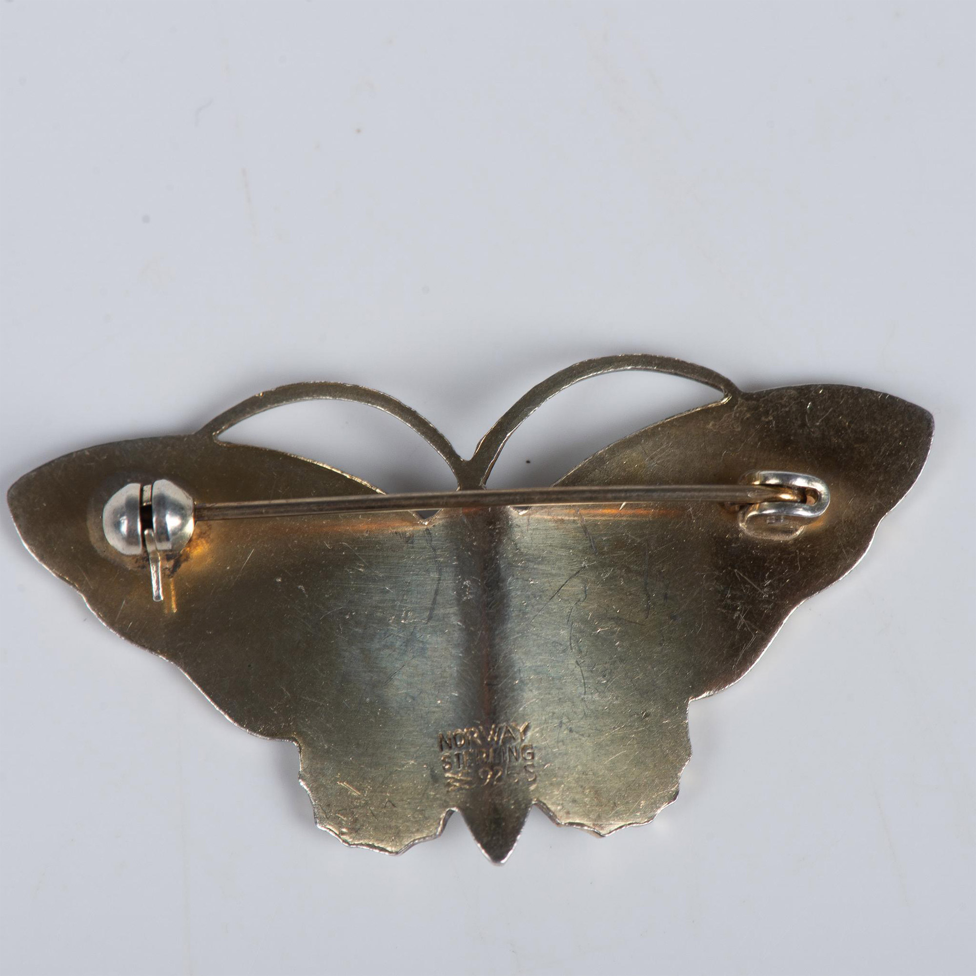 Aksel Holmsen Enamel and Sterling Silver Butterfly Brooch - Image 2 of 2