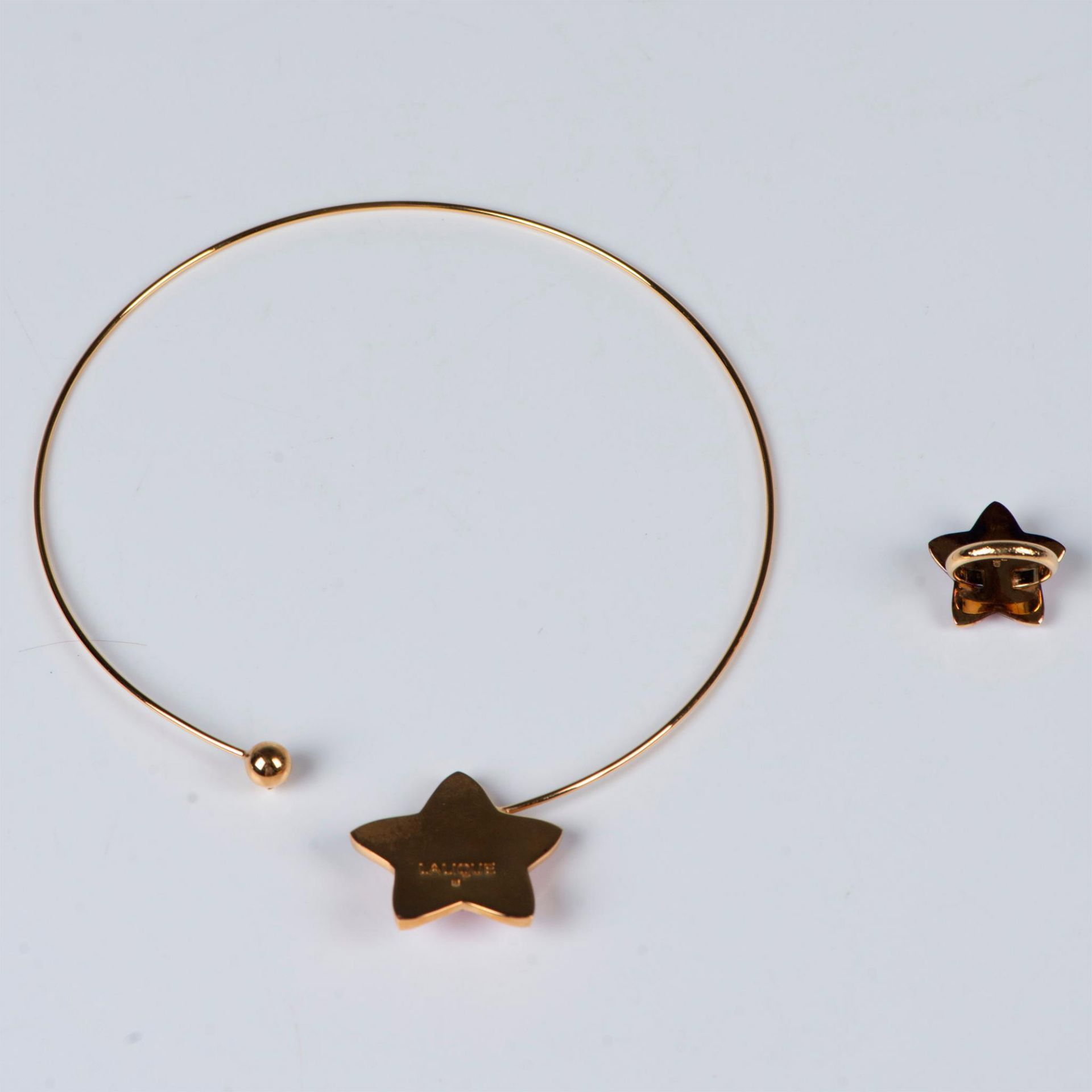 2pc Lalique Paris Pink Oceania Starfish Necklace & Ring - Bild 11 aus 14