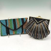 2pc Vintage Carla Marchi and Seacove Beaded Handbags