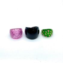 3pc Fun Colorful Costume Rings