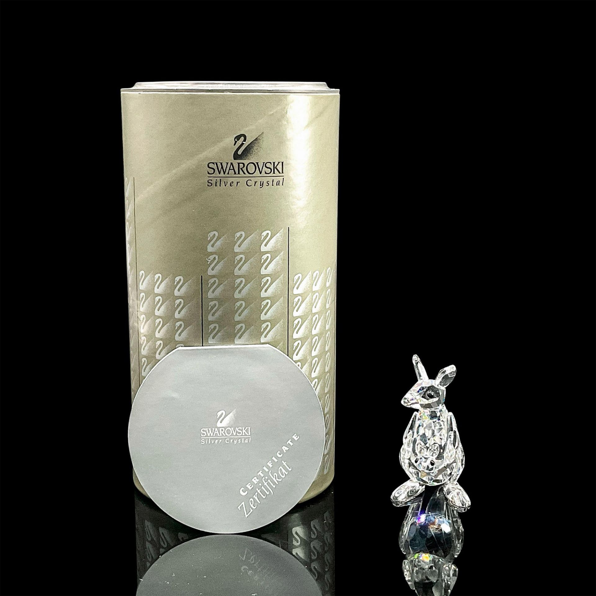 Swarovski Silver Crystal Figurine, Kangaroo with Baby Joey - Image 4 of 4