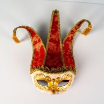 Venetian Mask, Jester, Red and Gold