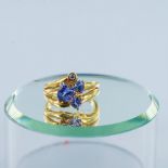 LeVian 18K Yellow Gold, Diamond, and Amethyst Ring