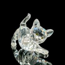 Swarovski Silver Crystal Figurine, Playful Kitten