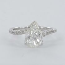 Delicate 14K White Gold 1.25ct Diamond Ring