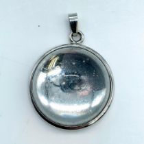 Lalique Sterling Silver Clear Cabochon Pendant