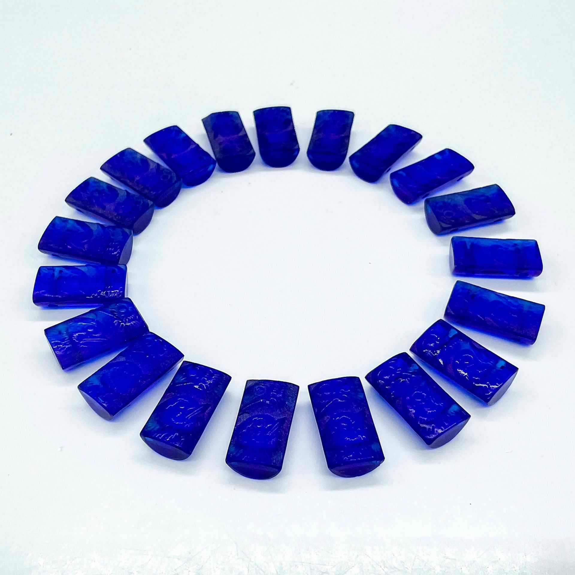 20pc Rene Lalique Glass Bracelet Beads, Poussins - Bild 2 aus 3