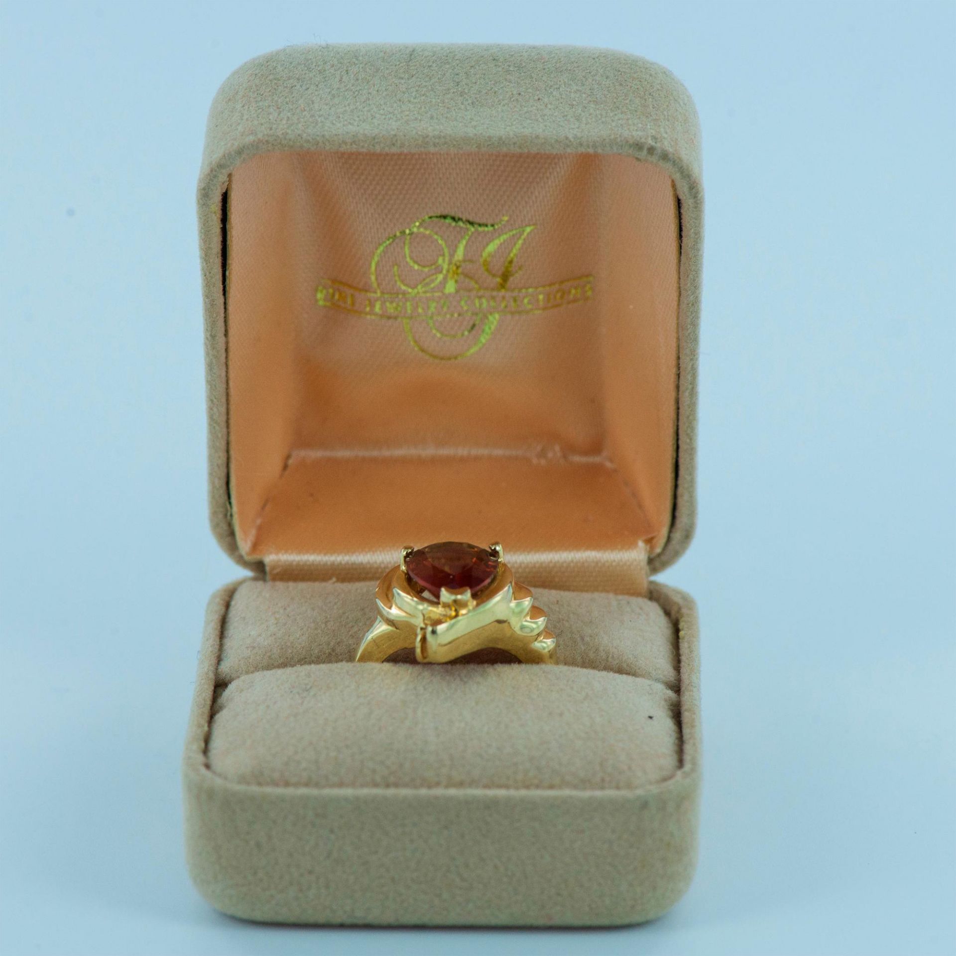 Elegant 14K Gold, Diamond, and Imperial Topaz Ring - Bild 3 aus 19