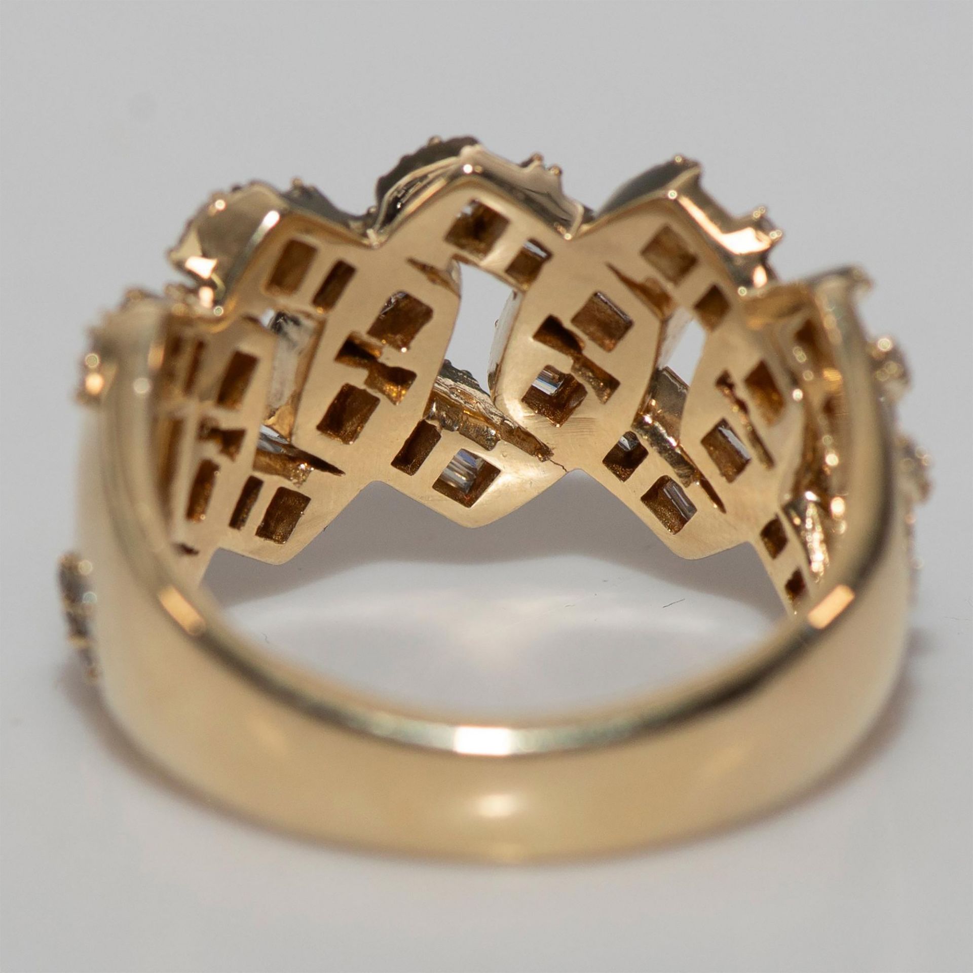 Geometric Design 3.25ctw Diamond 14K Yellow Gold Ring - Bild 10 aus 11