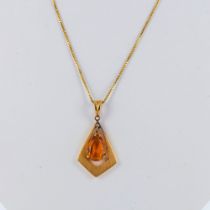 Pretty Unoaerre Italian 14K Gold and Citrine Necklace