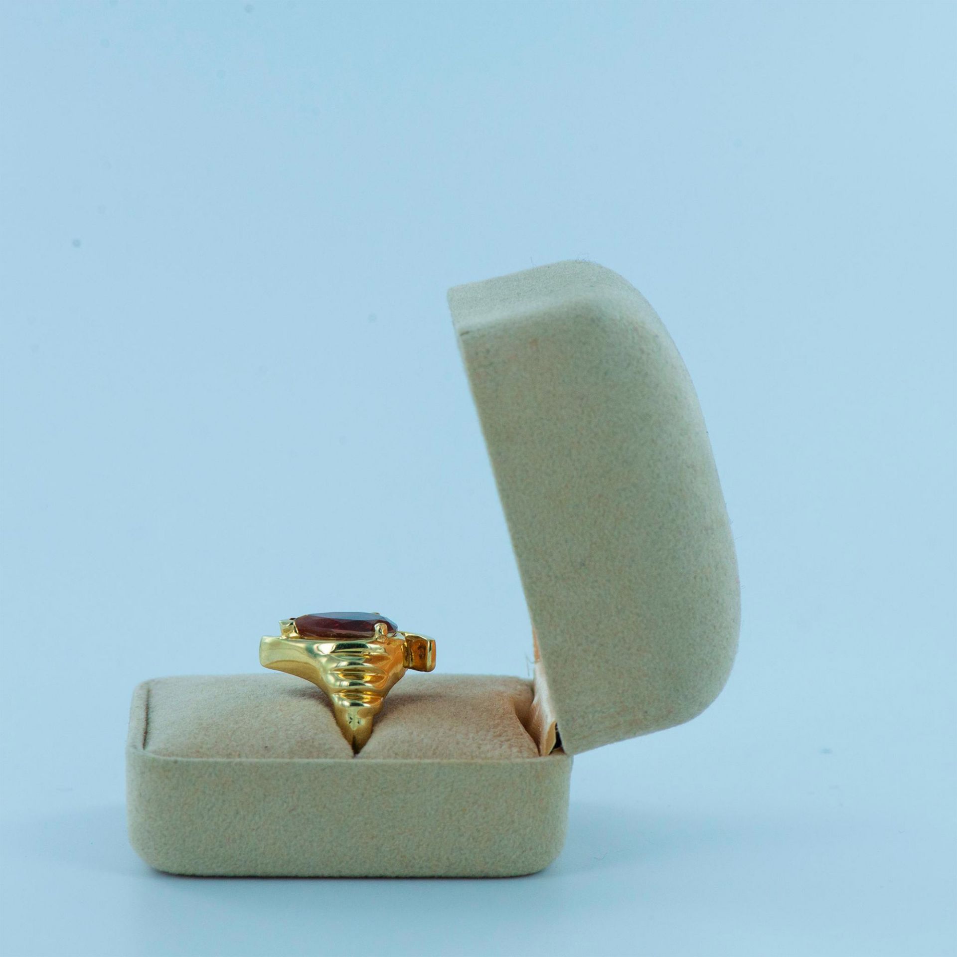 Elegant 14K Gold, Diamond, and Imperial Topaz Ring - Bild 6 aus 19