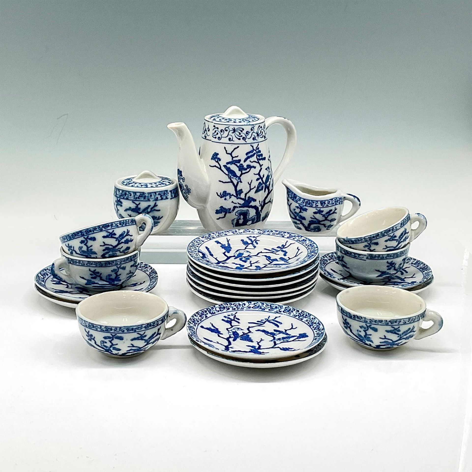 17pc Vintage Collectible Porcelain Child's Tea Set