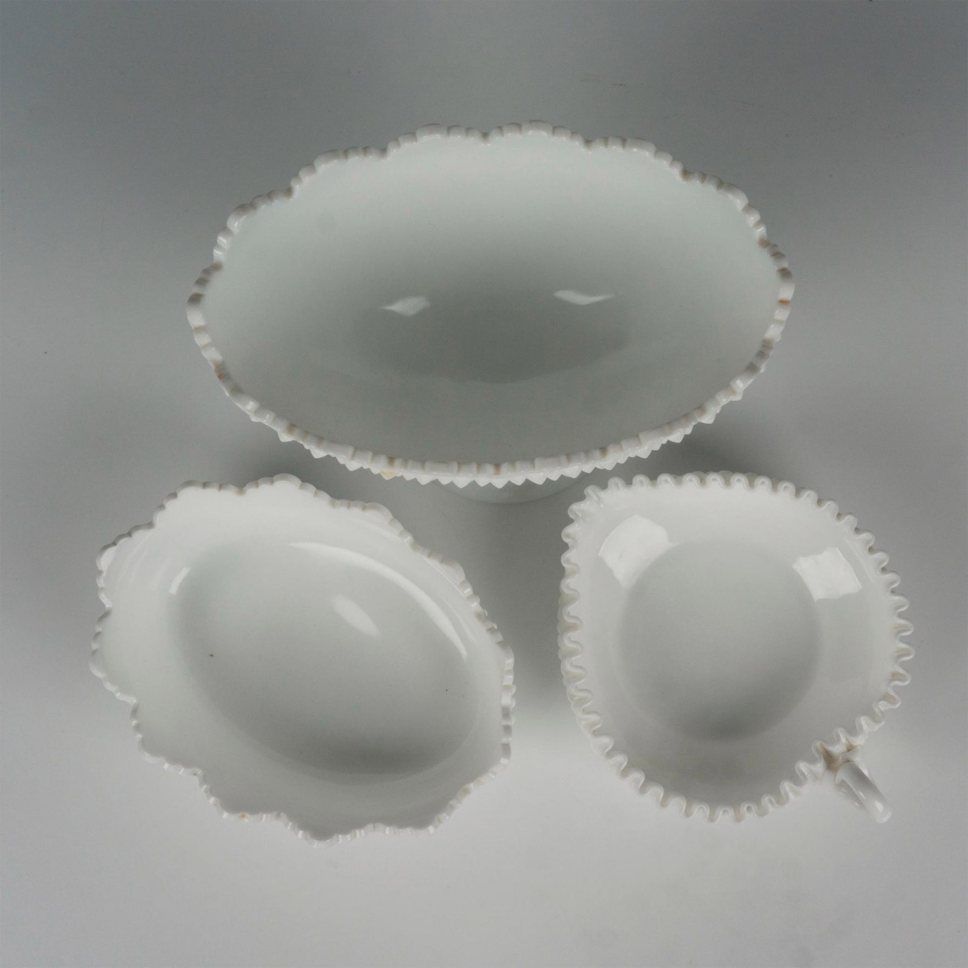 3pc Vintage Milk Glass Hobnail Bowl Grouping - Bild 9 aus 9