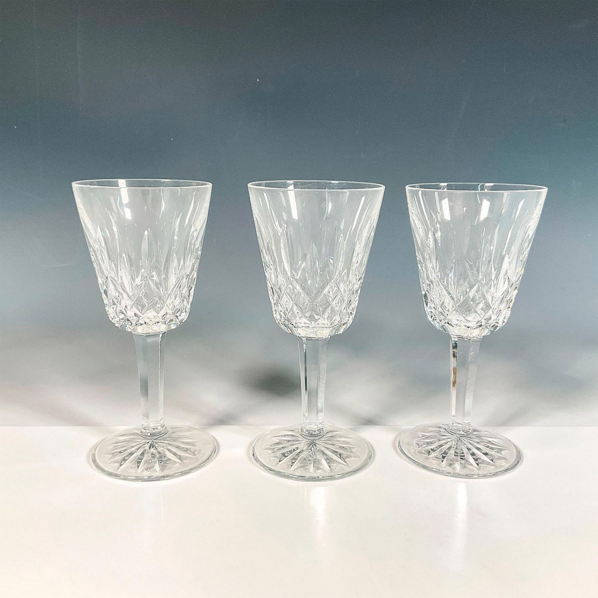 3pc Waterford Crystal Wine Glasses, Lismore