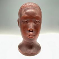 Hand Carved Wooden Male Bust