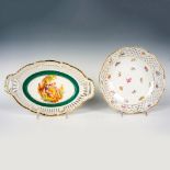 2pc Vintage Germany Porcelain Basket Bowls