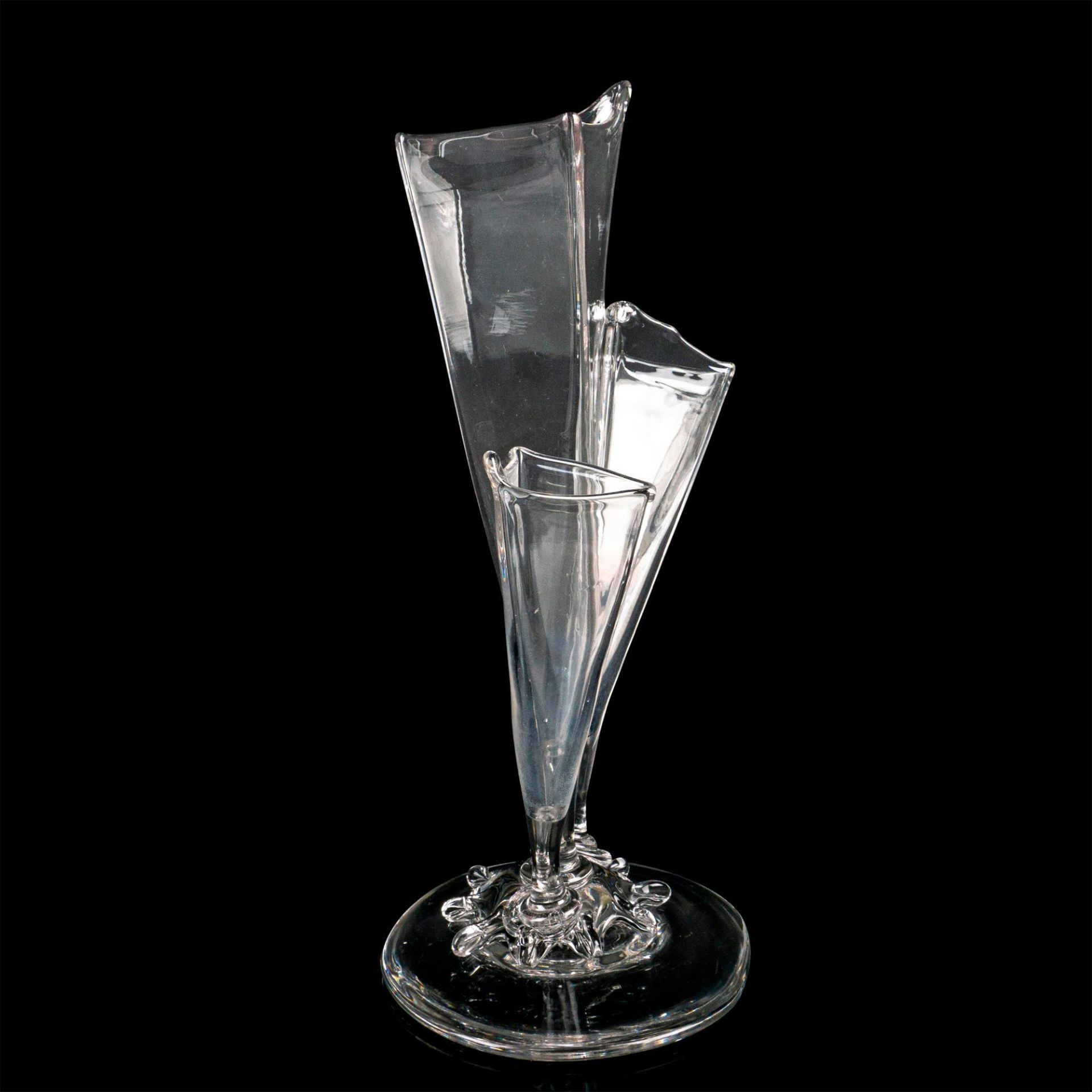 Steuben Glass Vase, Three Prong Art Deco - Image 2 of 3