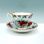 Royal Albert Teacup and Saucer Set, Blue Damask