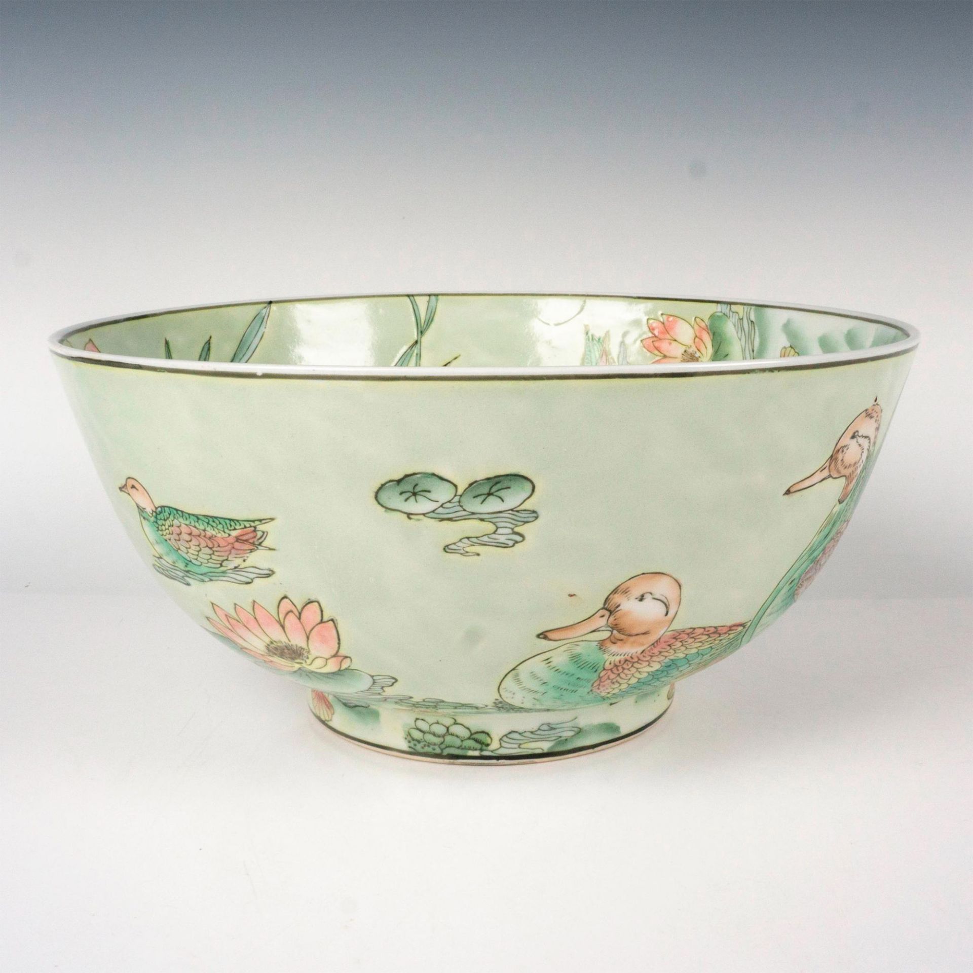 Chinese Porcelain Celadon Painted Duck Bowl - Bild 2 aus 5