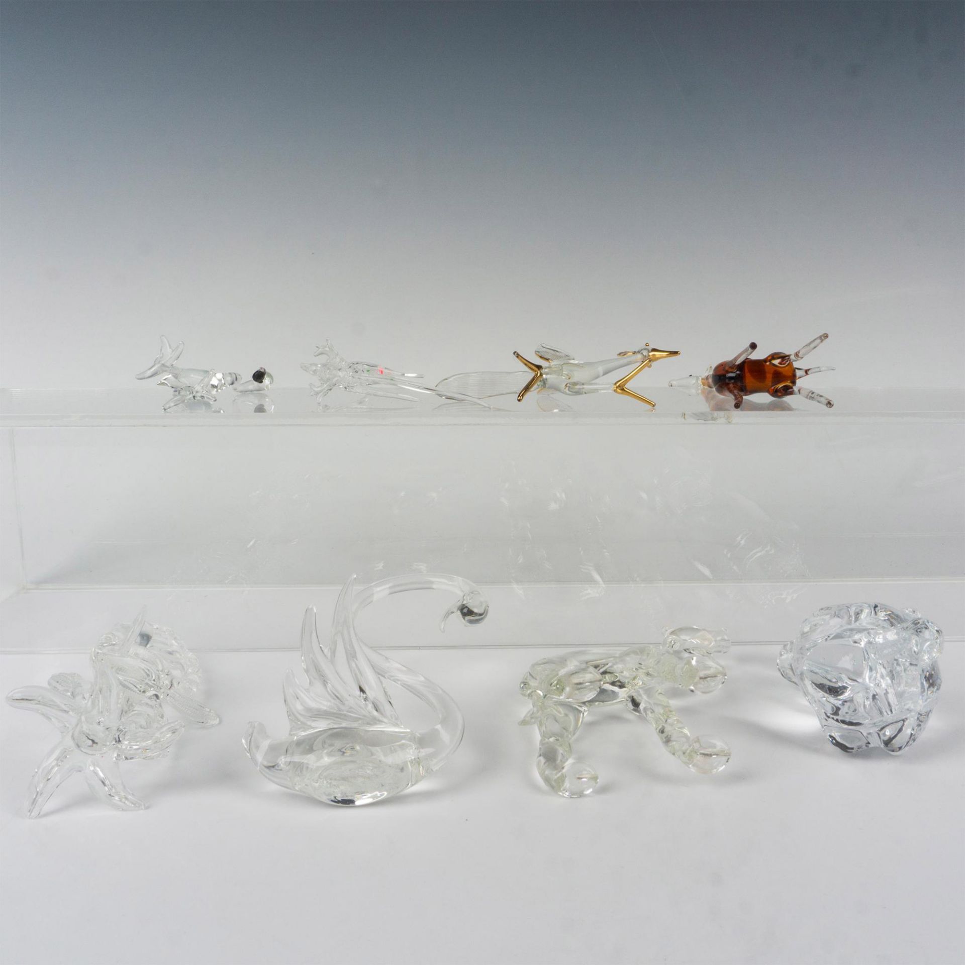 8pc Vintage Assorted Glass Animal Figurines - Bild 3 aus 3