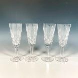 4pc Waterford Crystal Fluted Champagne Glasses, Lismore