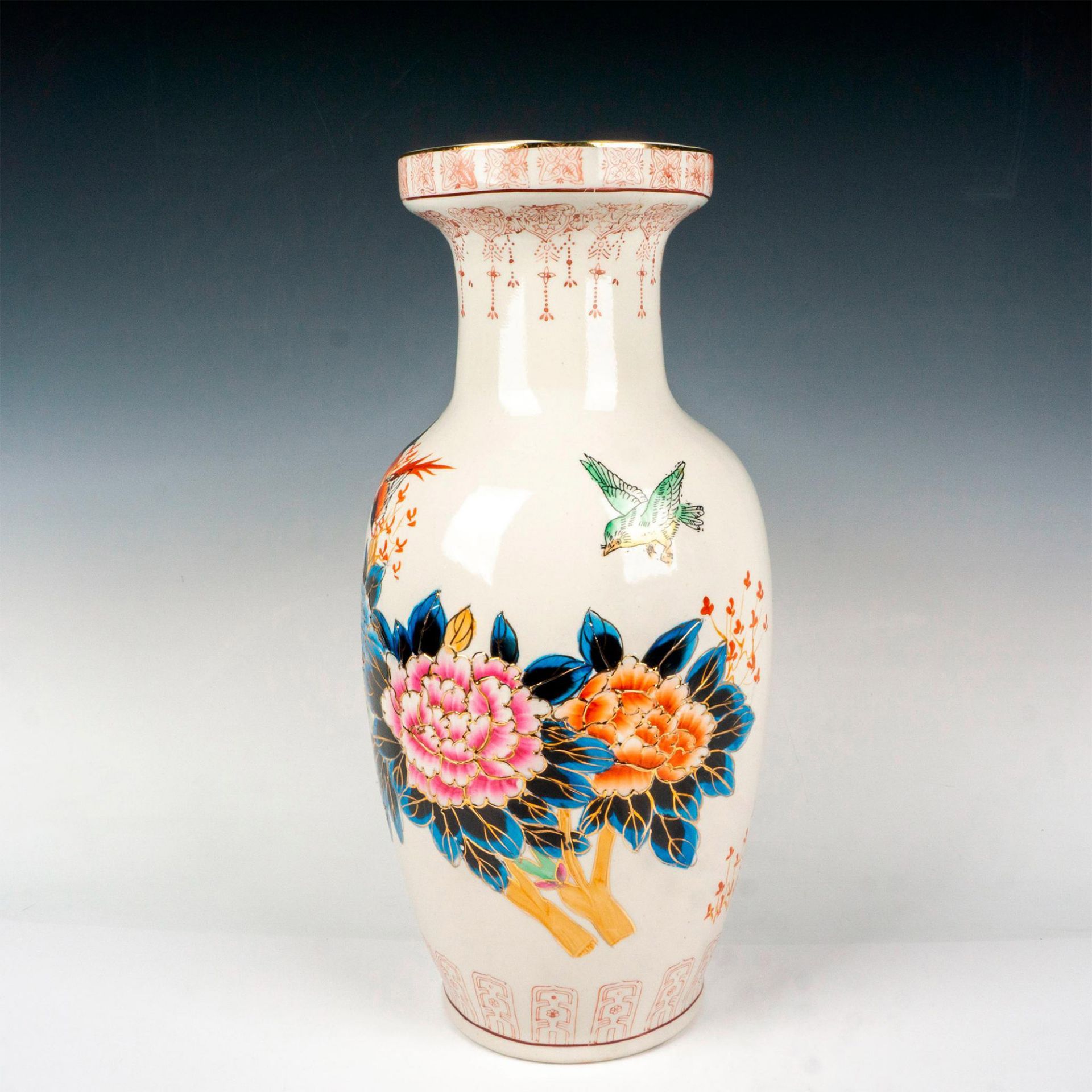 Beautiful Large Vintage Eastern Asian Floral Ceramic Vase - Bild 2 aus 3