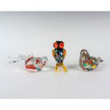 3pc Murano Art Glass Figurines