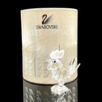 Swarovski Silver Crystal Figurine, Rooster Miniature