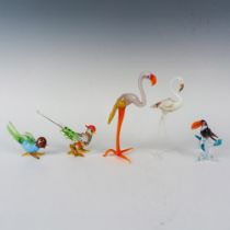 5pc Collection of Art Glass Bird Figurines