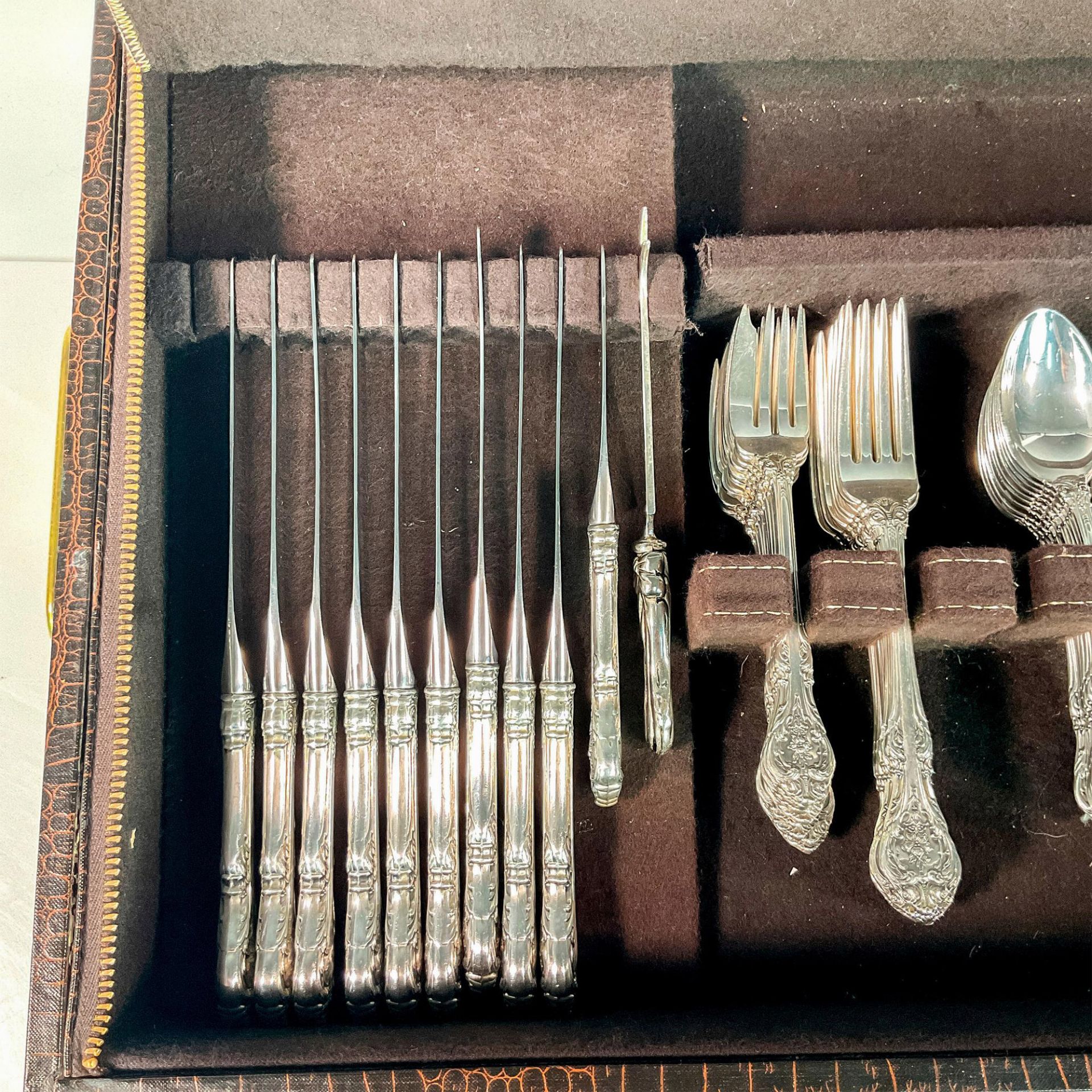 60pc Gorham Sterling Silver King Edward Flatware Set - Bild 6 aus 9