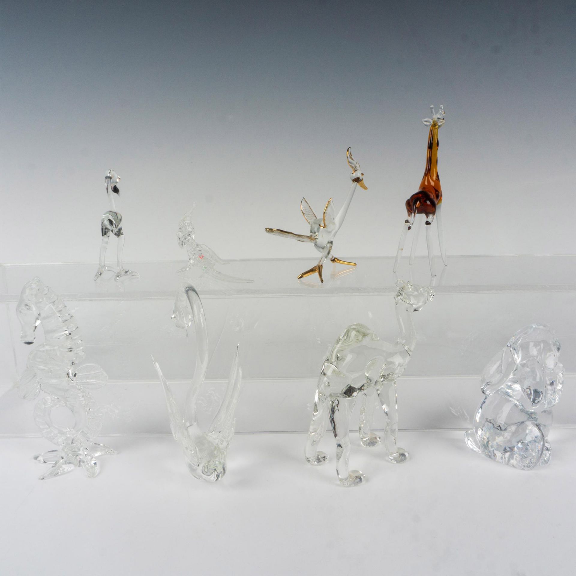 8pc Vintage Assorted Glass Animal Figurines - Bild 2 aus 3