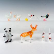 8pc Collection of Art Glass Figurines