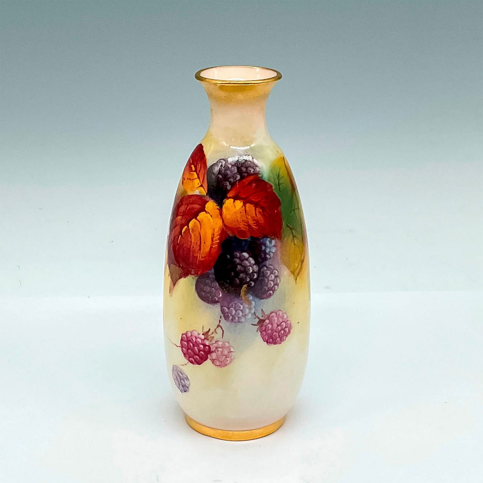 Royal Worcester Bud Vase, Berries and Flowers